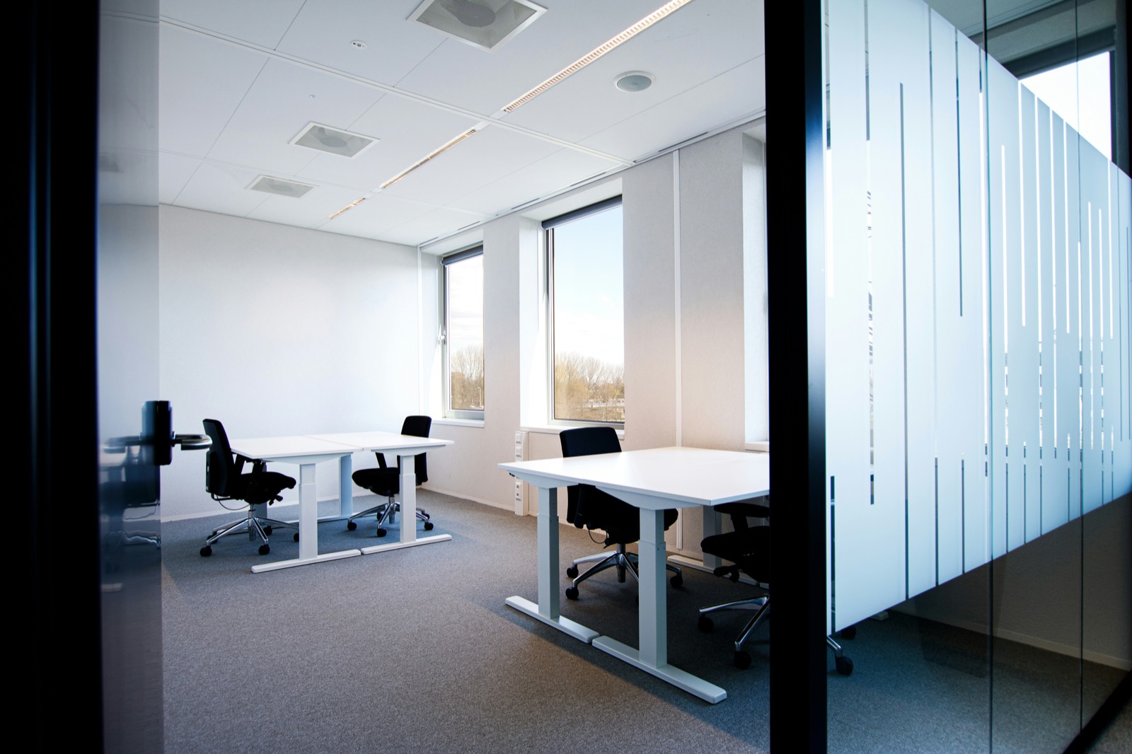 Office partitions — architectural glass in place